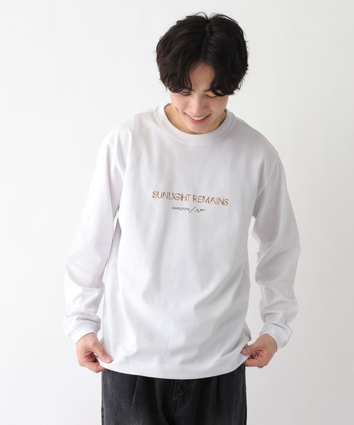 GLOBAL WORK（グローバルワーク）の「マイニチタキノウプリントTシャツ/長袖/601223（Tシャツ/カットソー・メンズ・オフホワイト/グレイッシュベージュ/ホワイト系6/チャコールグレー・X-LARGE/LARGE/MEDIUM/SMALL）」の13枚目の写真
