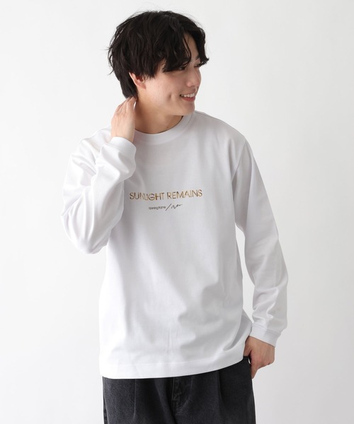 GLOBAL WORK（グローバルワーク）の「マイニチタキノウプリントTシャツ/長袖/601223（Tシャツ/カットソー・メンズ・オフホワイト/グレイッシュベージュ/ホワイト系6/チャコールグレー・X-LARGE/LARGE/MEDIUM/SMALL）」の15枚目の写真
