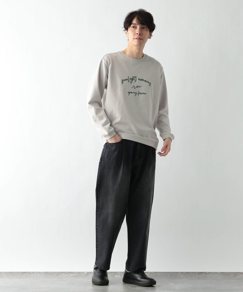 GLOBAL WORK（グローバルワーク）の「マイニチタキノウプリントTシャツ/長袖/601223（Tシャツ/カットソー・メンズ・オフホワイト/グレイッシュベージュ/ホワイト系6/チャコールグレー・X-LARGE/LARGE/MEDIUM/SMALL）」の16枚目の写真