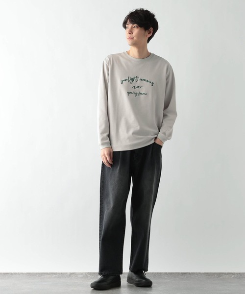 GLOBAL WORK（グローバルワーク）の「マイニチタキノウプリントTシャツ/長袖/601223（Tシャツ/カットソー・メンズ・オフホワイト/グレイッシュベージュ/ホワイト系6/チャコールグレー・X-LARGE/LARGE/MEDIUM/SMALL）」の17枚目の写真