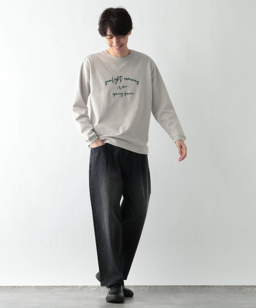 GLOBAL WORK（グローバルワーク）の「マイニチタキノウプリントTシャツ/長袖/601223（Tシャツ/カットソー・メンズ・オフホワイト/グレイッシュベージュ/ホワイト系6/チャコールグレー・X-LARGE/LARGE/MEDIUM/SMALL）」の18枚目の写真