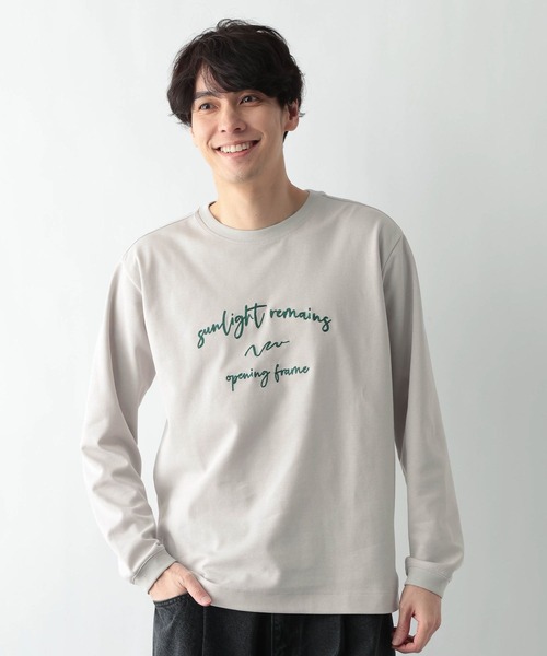 GLOBAL WORK（グローバルワーク）の「マイニチタキノウプリントTシャツ/長袖/601223（Tシャツ/カットソー・メンズ・オフホワイト/グレイッシュベージュ/ホワイト系6/チャコールグレー・X-LARGE/LARGE/MEDIUM/SMALL）」の19枚目の写真