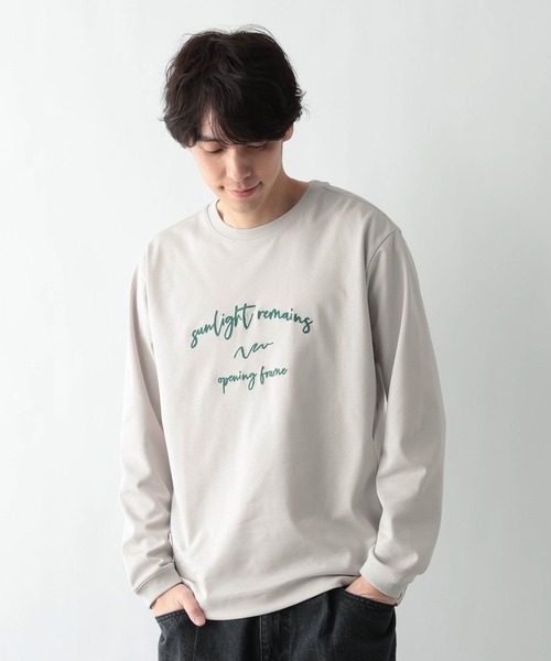GLOBAL WORK（グローバルワーク）の「マイニチタキノウプリントTシャツ/長袖/601223（Tシャツ/カットソー・メンズ・オフホワイト/グレイッシュベージュ/ホワイト系6/チャコールグレー・X-LARGE/LARGE/MEDIUM/SMALL）」の21枚目の写真