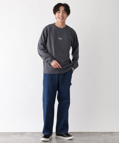 GLOBAL WORK（グローバルワーク）の「マイニチタキノウプリントTシャツ/長袖/601223（Tシャツ/カットソー・メンズ・オフホワイト/グレイッシュベージュ/ホワイト系6/チャコールグレー・X-LARGE/LARGE/MEDIUM/SMALL）」の22枚目の写真