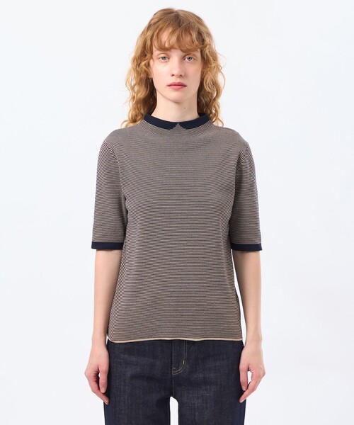 MACKINTOSH PHILOSOPHY(マッキントッシュ フィロソフィー)の「Cleric Collar Knit ハーフスリーブ(ニット/セーター・レディース・ブルー系その他7/ブルー系その他3/グリーン系その他2/ダークネイビー・38)」の9枚目の写真