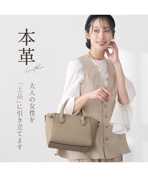 LASIEM（ラシエム）の「ショルダーバッグ ハンドバッグ レディース 本革 レザー ミニバッグ 斜め掛け フォーマル セレモニー（ハンドバッグ・レディース・ライトグレー/ブラック/アイボリー・FREE）」の4枚目の写真