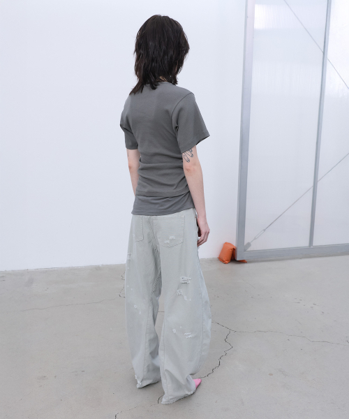 LCDC TM（エルシーディーシーティーエム）の「DISTRESSED CURVED PANTS (LIGHT GREY)（その他パンツ・レディース・その他・SMALL/MEDIUM）」の11枚目の写真
