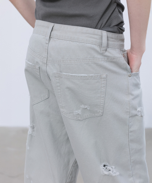 LCDC TM（エルシーディーシーティーエム）の「DISTRESSED CURVED PANTS (LIGHT GREY)（その他パンツ・レディース・その他・SMALL/MEDIUM）」の4枚目の写真