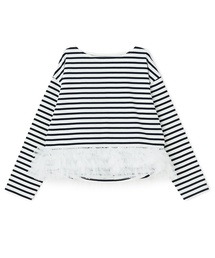 petit main LIEN | 【親子リンク】ボーダーペプラム長袖Tシャツ(Tシャツ/カットソー)