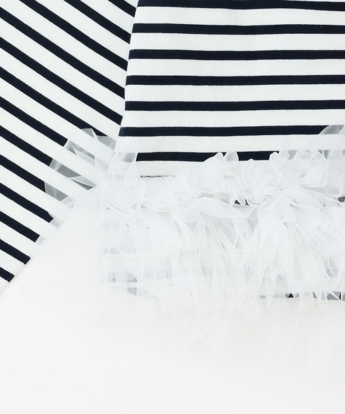 petit main LIEN（プティマインリアン）の「【親子リンク】ボーダーペプラム長袖Tシャツ（Tシャツ/カットソー・レディース・ネイビー/ピンク/ブラウン・F）」の10枚目の写真