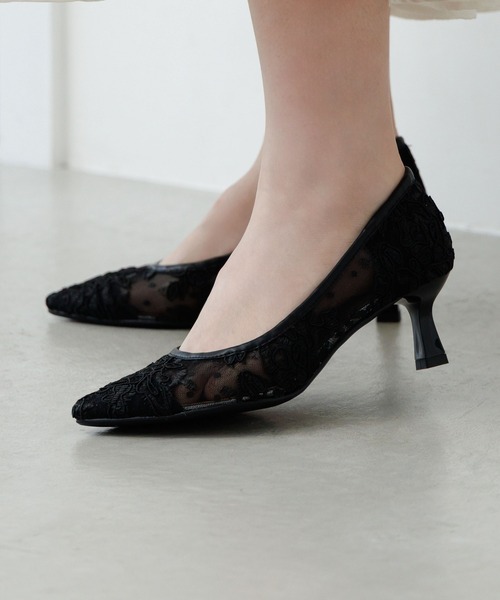 NICAL(ニカル)の「【NICAL】レースパンプス/564103(パンプス・レディース・アイボリー/ブラック/グレー・22.5cm/23.0cm/23.5cm/24.0cm/24.5cm/25.5cm/22.0cm/25.0cm)」の3枚目の写真