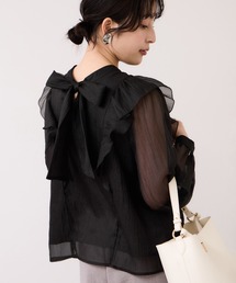 VIS | シャイニーボウタイ長袖ブラウス/イージーケア・2WAY(シャツ/ブラウス)