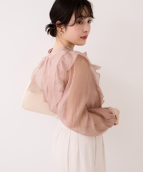 VIS(ビス)の「シャイニーボウタイ長袖ブラウス/イージーケア・2WAY(シャツ/ブラウス・レディース・キナリ/ピンク/ブラック・FREE)」の17枚目の写真