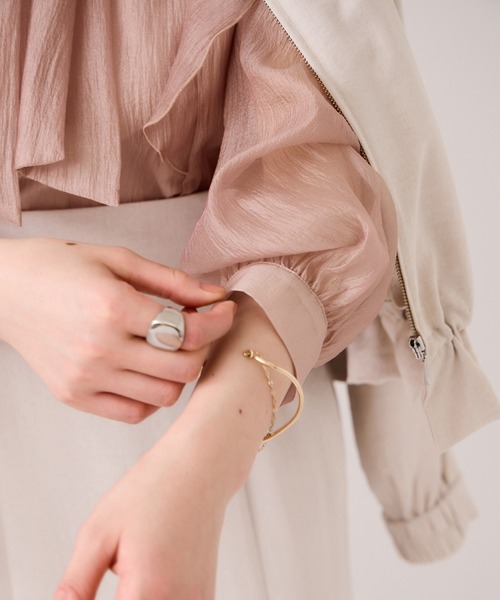 VIS(ビス)の「シャイニーボウタイ長袖ブラウス/イージーケア・2WAY(シャツ/ブラウス・レディース・キナリ/ピンク/ブラック・FREE)」の22枚目の写真