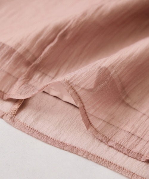 VIS(ビス)の「シャイニーボウタイ長袖ブラウス/イージーケア・2WAY(シャツ/ブラウス・レディース・キナリ/ピンク/ブラック・FREE)」の13枚目の写真