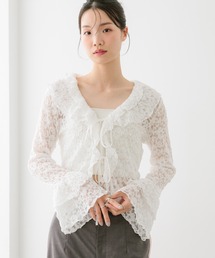 Heather | フリルレースカーディガン 660895(Tシャツ/カットソー)