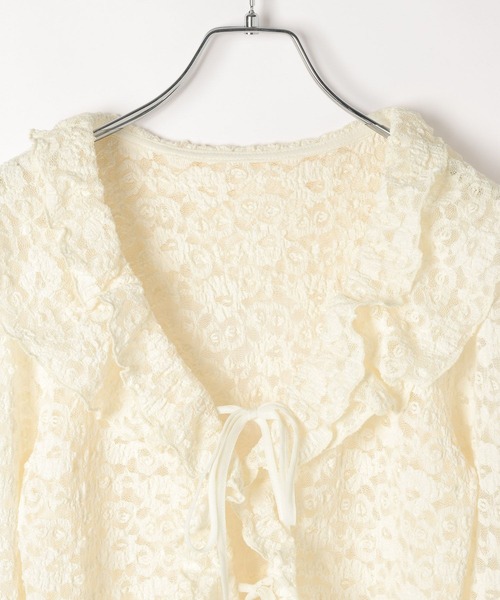 Heather（ヘザー）の「フリルレースカーディガン　660895（Tシャツ/カットソー・レディース・ブラック/アイボリー/オフホワイト・FREE）」の7枚目の写真