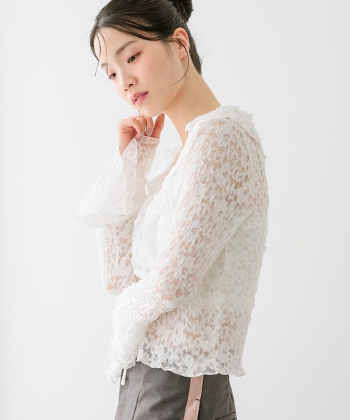 Heather(ヘザー)の「フリルレースカーディガン 660895(Tシャツ/カットソー・レディース・ブラック/アイボリー/オフホワイト・FREE)」の15枚目の写真