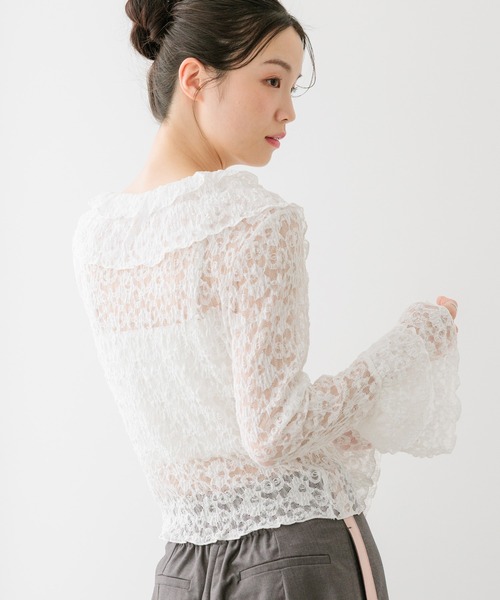 Heather(ヘザー)の「フリルレースカーディガン 660895(Tシャツ/カットソー・レディース・ブラック/アイボリー/オフホワイト・FREE)」の17枚目の写真