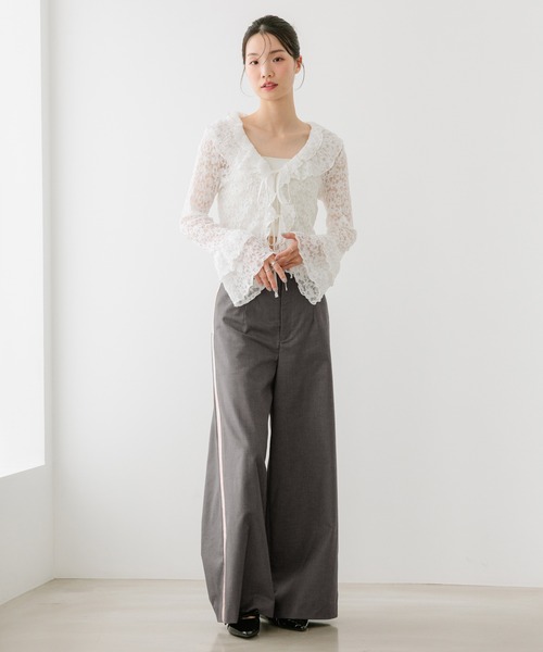 Heather(ヘザー)の「フリルレースカーディガン 660895(Tシャツ/カットソー・レディース・ブラック/アイボリー/オフホワイト・FREE)」の19枚目の写真
