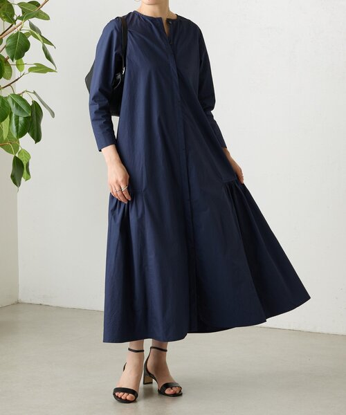 BEARDSLEY(ビアズリー)の「ダスティーローギャザーワンピース(ワンピース・レディース・ネイビー・FREE)」の3枚目の写真