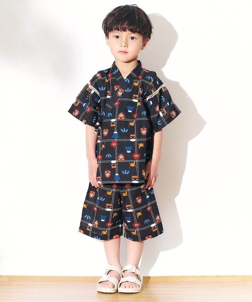 Ampersand（アンパサンド）の「和を感じる総柄甚平（浴衣・キッズ・ブラック/グリーン・140/130/120/110/100/90/80）」の13枚目の写真