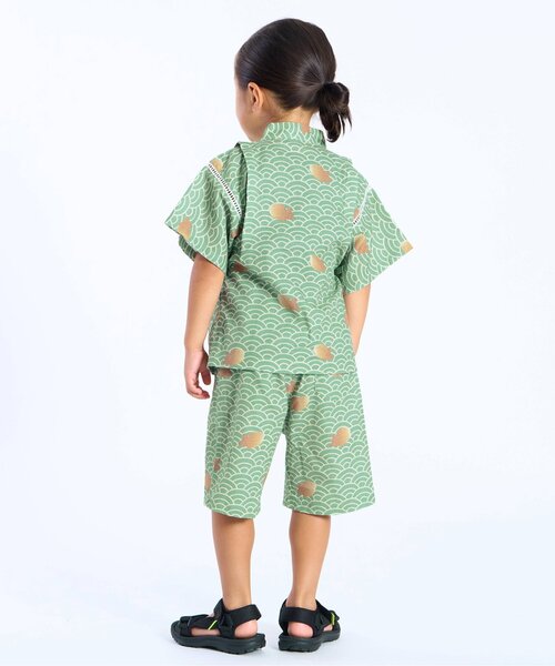 Ampersand（アンパサンド）の「和を感じる総柄甚平（浴衣・キッズ・ブラック/グリーン・140/130/120/110/100/90/80）」の10枚目の写真