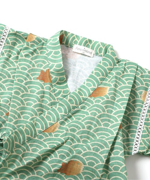 Ampersand（アンパサンド）の「和を感じる総柄甚平（浴衣・キッズ・ブラック/グリーン・140/130/120/110/100/90/80）」の18枚目の写真