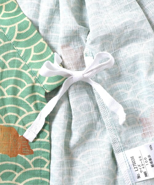 Ampersand（アンパサンド）の「和を感じる総柄甚平（浴衣・キッズ・ブラック/グリーン・140/130/120/110/100/90/80）」の15枚目の写真