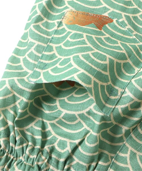 Ampersand（アンパサンド）の「和を感じる総柄甚平（浴衣・キッズ・ブラック/グリーン・140/130/120/110/100/90/80）」の14枚目の写真