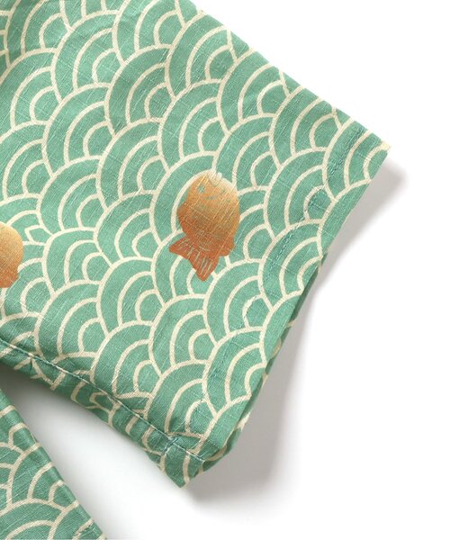 Ampersand（アンパサンド）の「和を感じる総柄甚平（浴衣・キッズ・ブラック/グリーン・140/130/120/110/100/90/80）」の3枚目の写真