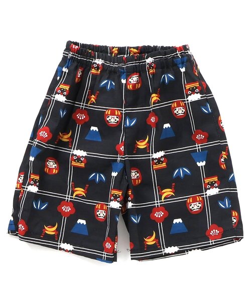 Ampersand（アンパサンド）の「和を感じる総柄甚平（浴衣・キッズ・ブラック/グリーン・140/130/120/110/100/90/80）」の7枚目の写真