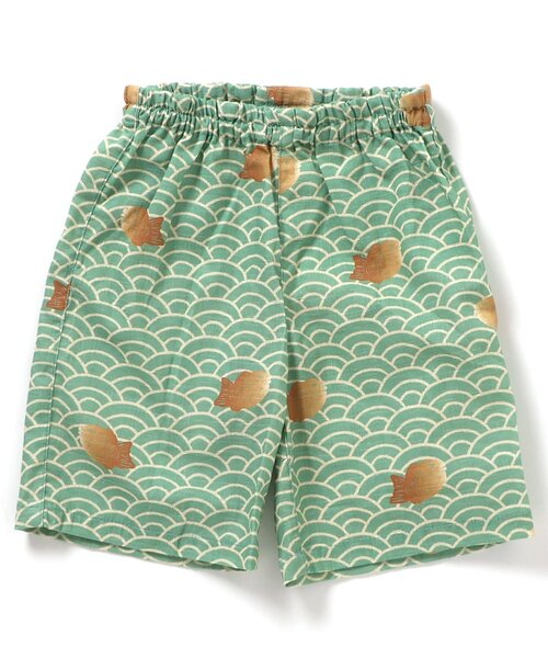 Ampersand（アンパサンド）の「和を感じる総柄甚平（浴衣・キッズ・ブラック/グリーン・140/130/120/110/100/90/80）」の8枚目の写真