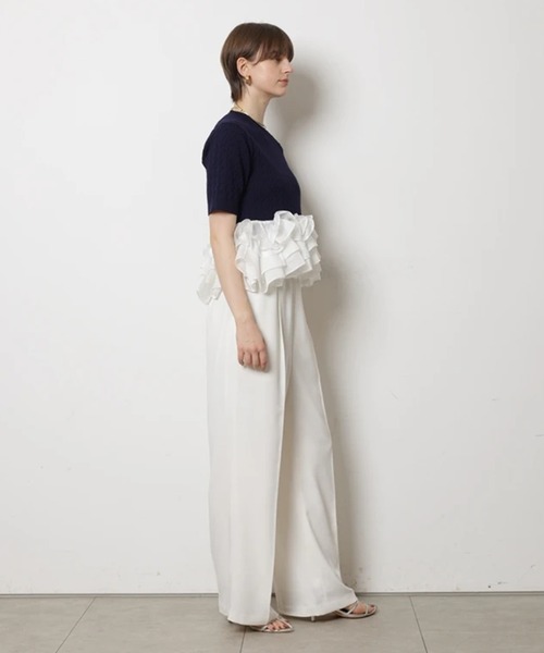 CADUNE（カデュネ）の「裾ティアードプルオーバー（ニット/セーター・レディース・ネイビー/ライトグレー/ホワイト・38）」の10枚目の写真