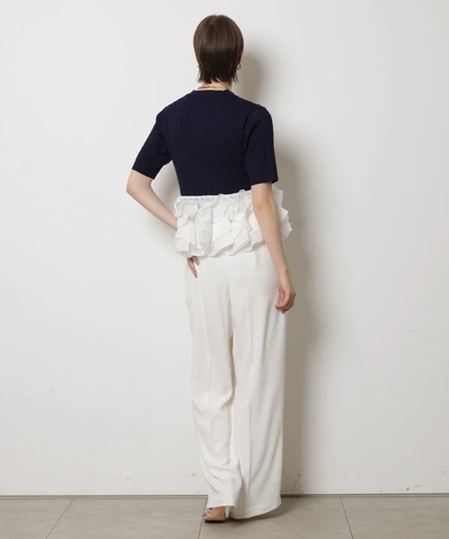 CADUNE（カデュネ）の「裾ティアードプルオーバー（ニット/セーター・レディース・ネイビー/ライトグレー/ホワイト・38）」の11枚目の写真