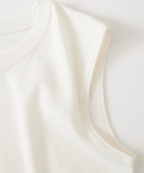 HANES（ヘインズ）の「[HANES/ヘインズ] ノースリーブTシャツ（タンクトップ・レディース・オフホワイト/ブラック・F）」の18枚目の写真