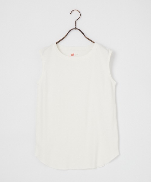 HANES（ヘインズ）の「[HANES/ヘインズ] ノースリーブTシャツ（タンクトップ・レディース・オフホワイト/ブラック・F）」の15枚目の写真