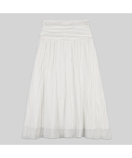 ATELIER NAIN(アトリエナイン)の「WRINKLE SHIRRING LONG SKIRT (SK-5077)(スカート・レディース・ブラック/アイボリー・SMALL/MEDIUM)」の2枚目の写真