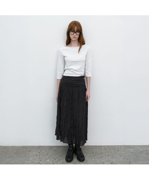 WRINKLE SHIRRING LONG SKIRT (SK-5077)