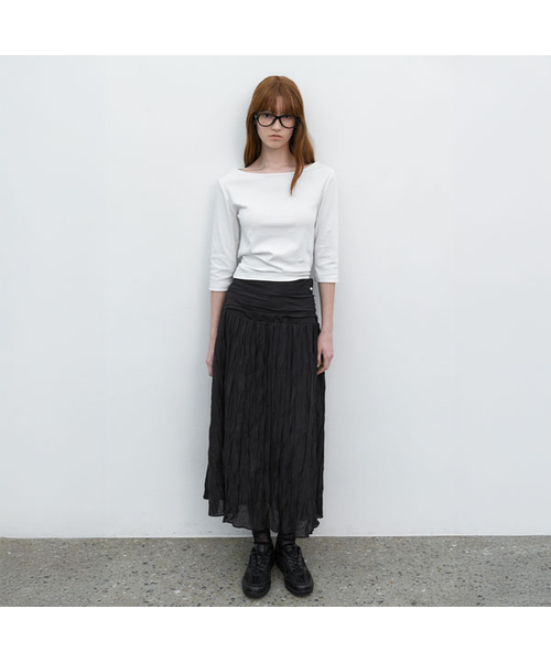 WRINKLE SHIRRING LONG SKIRT (SK-5077)（スカート）｜ATELIER NAIN