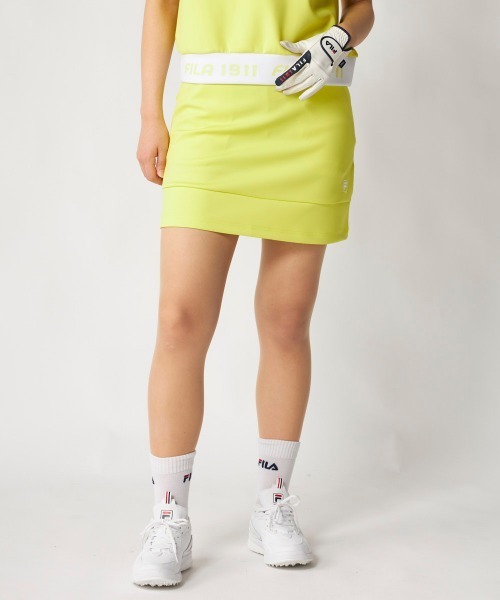 FILA GOLF(フィラゴルフ )の「【FILA GOLF:フィラゴルフ】レディースダンボールニットスカート ストレッチ ゴルフ(スカート・レディース・イエロー/ミント/ホワイト/ブラック・LARGE/MEDIUM/X-LARGE/SMALL)」の4枚目の写真