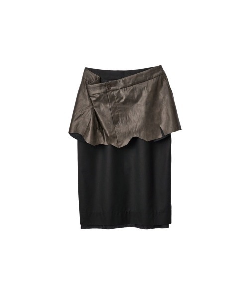 Knuth Marf(クヌースマーフ)の「cut layered mid length skirt(スカート・レディース・ブラック系その他/ブラウン/グレー・X-SMALL/SMALL)」の5枚目の写真