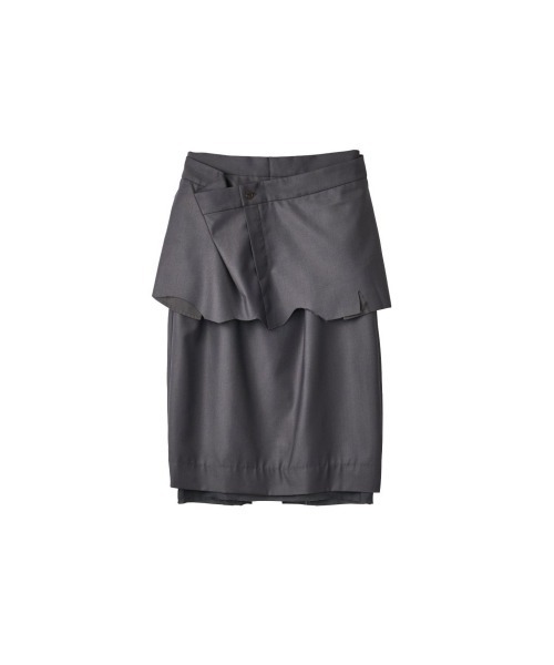 Knuth Marf(クヌースマーフ)の「cut layered mid length skirt(スカート・レディース・ブラック系その他/ブラウン/グレー・X-SMALL/SMALL)」の4枚目の写真