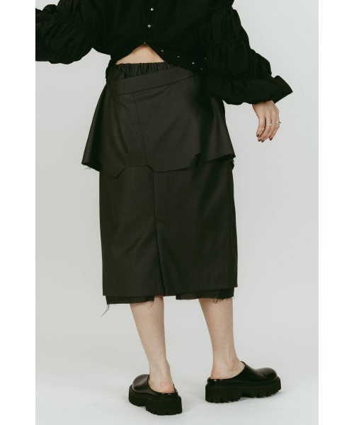 Knuth Marf(クヌースマーフ)の「cut layered mid length skirt(スカート・レディース・ブラック系その他/ブラウン/グレー・X-SMALL/SMALL)」の10枚目の写真