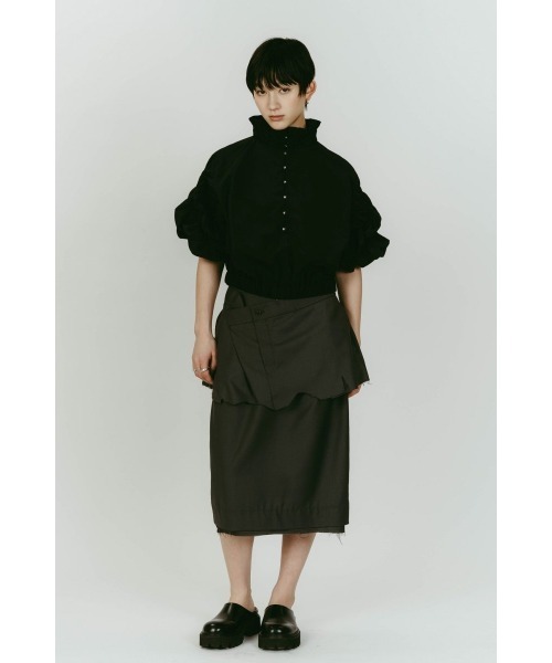Knuth Marf(クヌースマーフ)の「cut layered mid length skirt(スカート・レディース・ブラック系その他/ブラウン/グレー・X-SMALL/SMALL)」の12枚目の写真