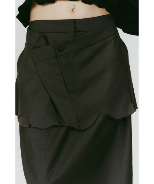 Knuth Marf(クヌースマーフ)の「cut layered mid length skirt(スカート・レディース・ブラック系その他/ブラウン/グレー・X-SMALL/SMALL)」の15枚目の写真