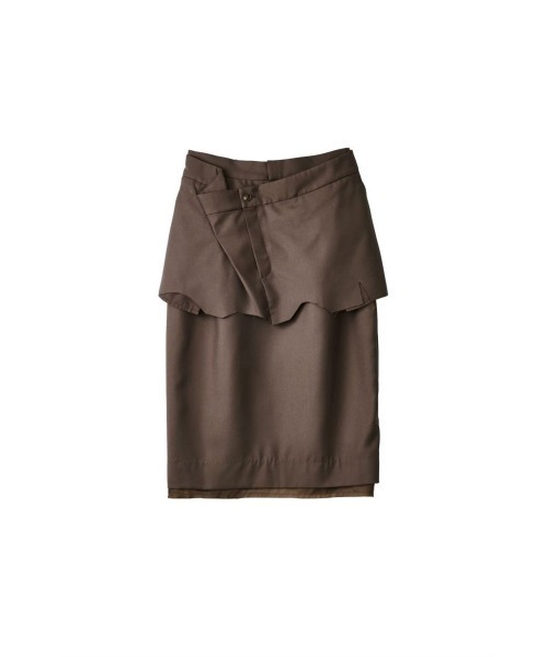 Knuth Marf(クヌースマーフ)の「cut layered mid length skirt(スカート・レディース・ブラック系その他/ブラウン/グレー・X-SMALL/SMALL)」の6枚目の写真