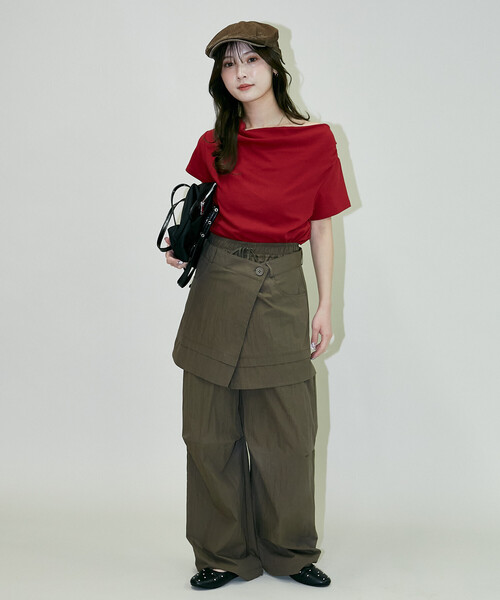 PUBLUX(パブリュクス)の「PUBLUX/パブリュクス 2WAY ドレープ Tシャツ 限定展開(Tシャツ/カットソー・レディース・ホワイト/ブラック/レッド/ライトグレー・フリ-)」の17枚目の写真
