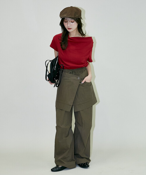 PUBLUX(パブリュクス)の「PUBLUX/パブリュクス 2WAY ドレープ Tシャツ 限定展開(Tシャツ/カットソー・レディース・ホワイト/ブラック/レッド/ライトグレー・フリ-)」の20枚目の写真