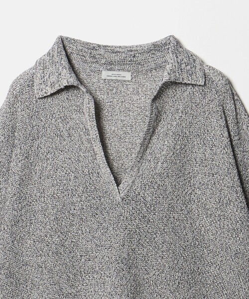 green label relaxing（グリーンレーベルリラクシング）の「メランジ スキッパー プルオーバー ウォッシャブル（ニット/セーター・レディース・ナチュラル/ネイビー・FREE）」の11枚目の写真